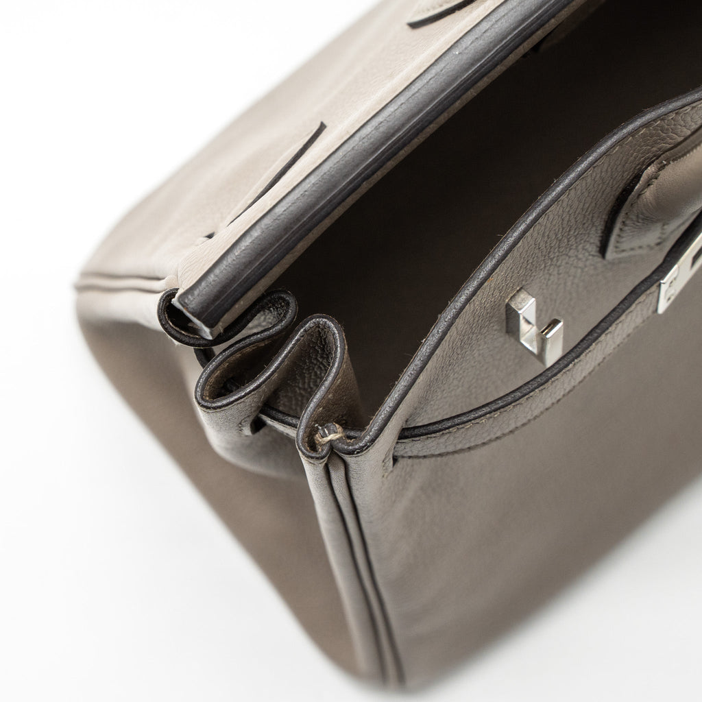 HERMES BIRKIN 25 TAURILLON NOVILLO M8 GRIS ASPHALTE SHW