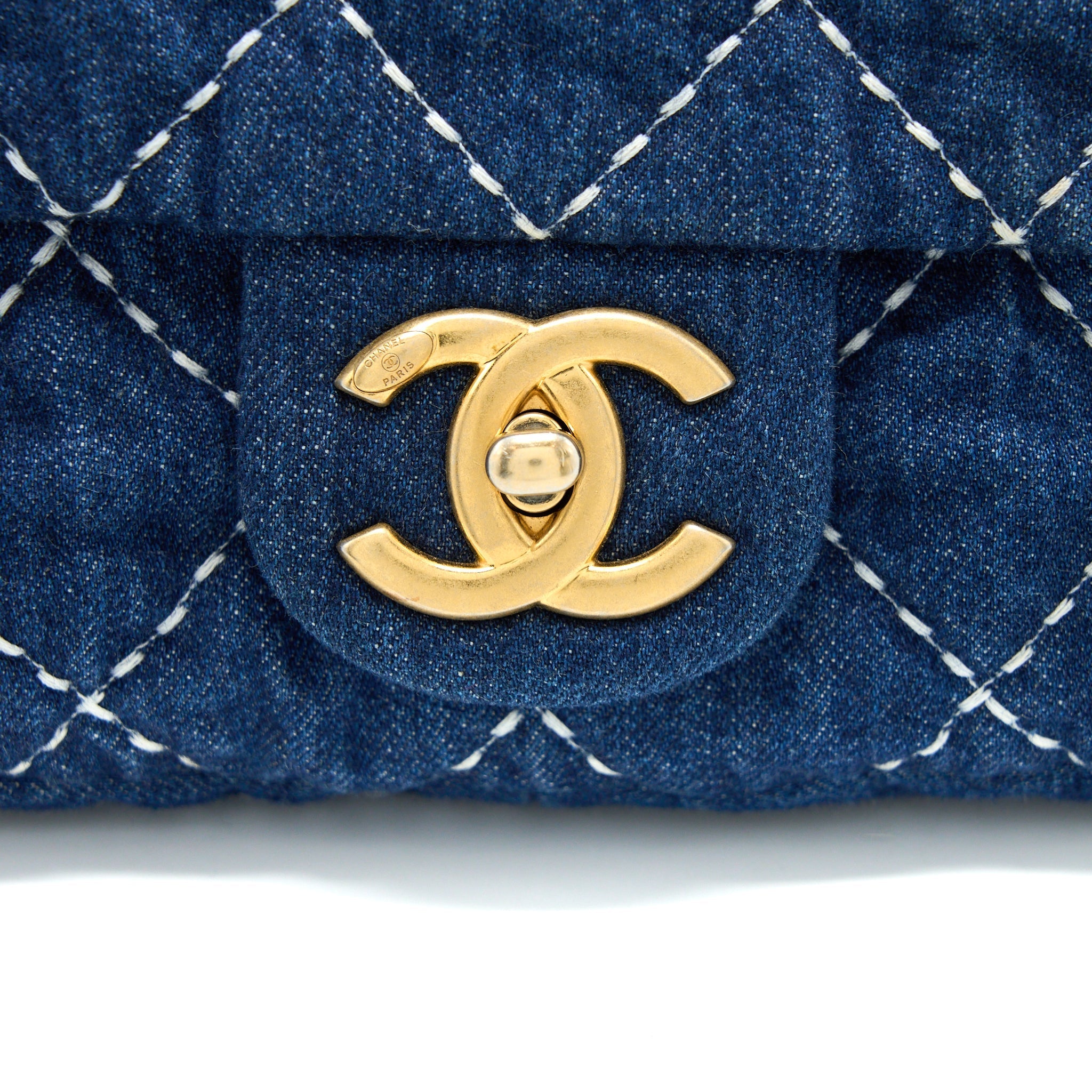 CHANEL DENIM FLAP BAG GHW