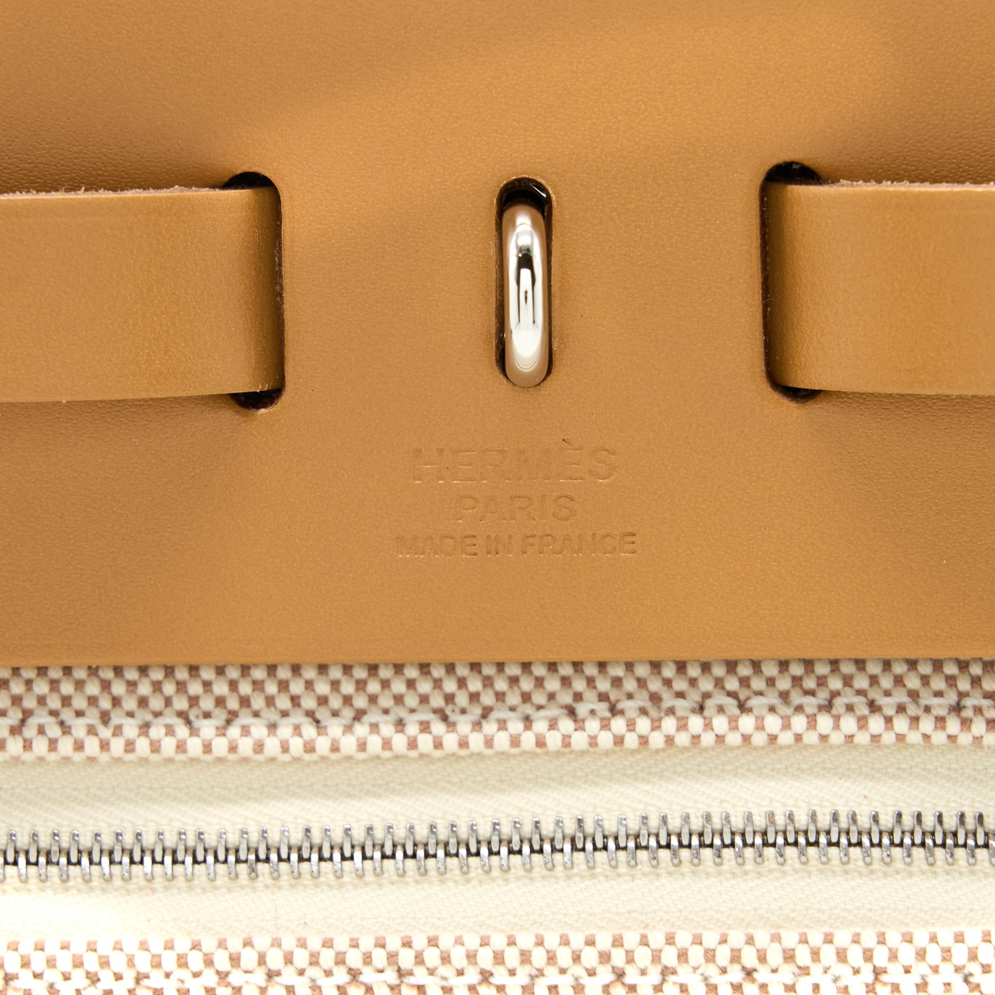 HERMES HERBAG ZIP 31 TOILE H EN RELIEF BRIDES SABLE/ECRU-BEIGE/NAT SABLE