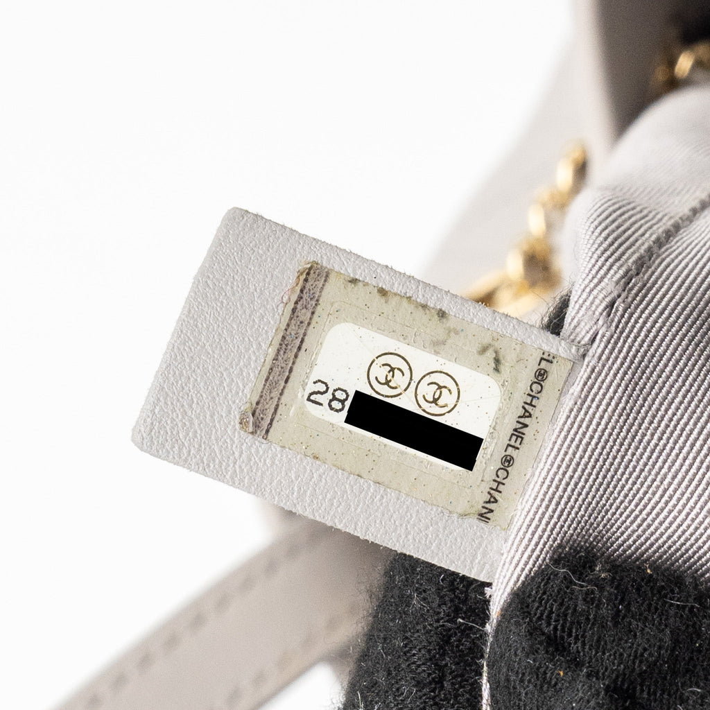 CHANEL QUILTED BUCKET BAG LAMBSKIN GREY LGHW