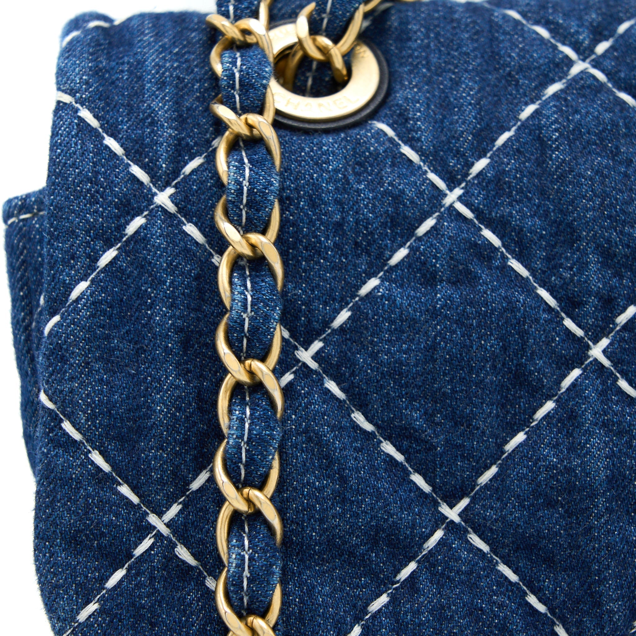 CHANEL DENIM FLAP BAG GHW