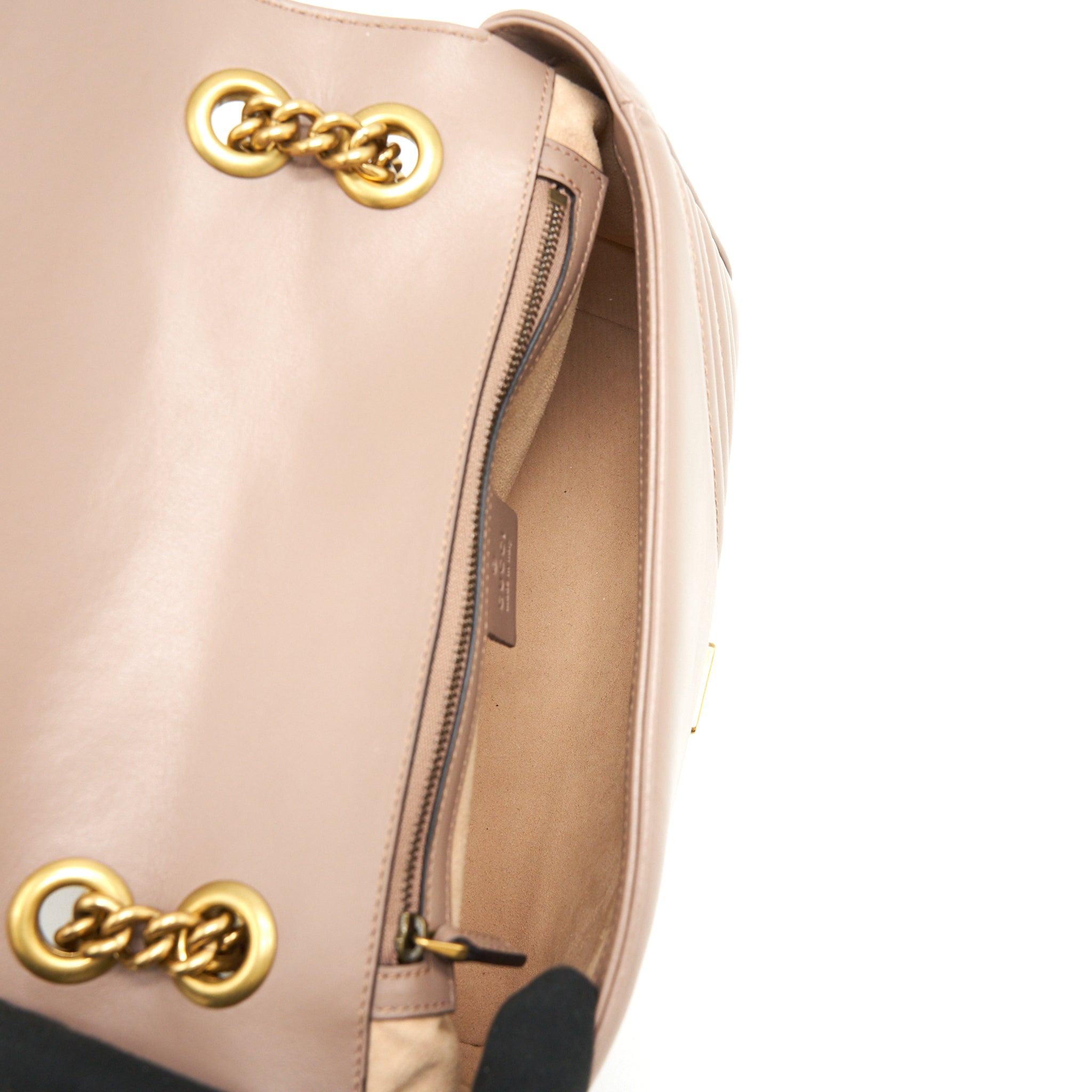 GUCCI MARMONT SMALL DUSTY PINK MATELASSÉ SHOULDER BAG GHW