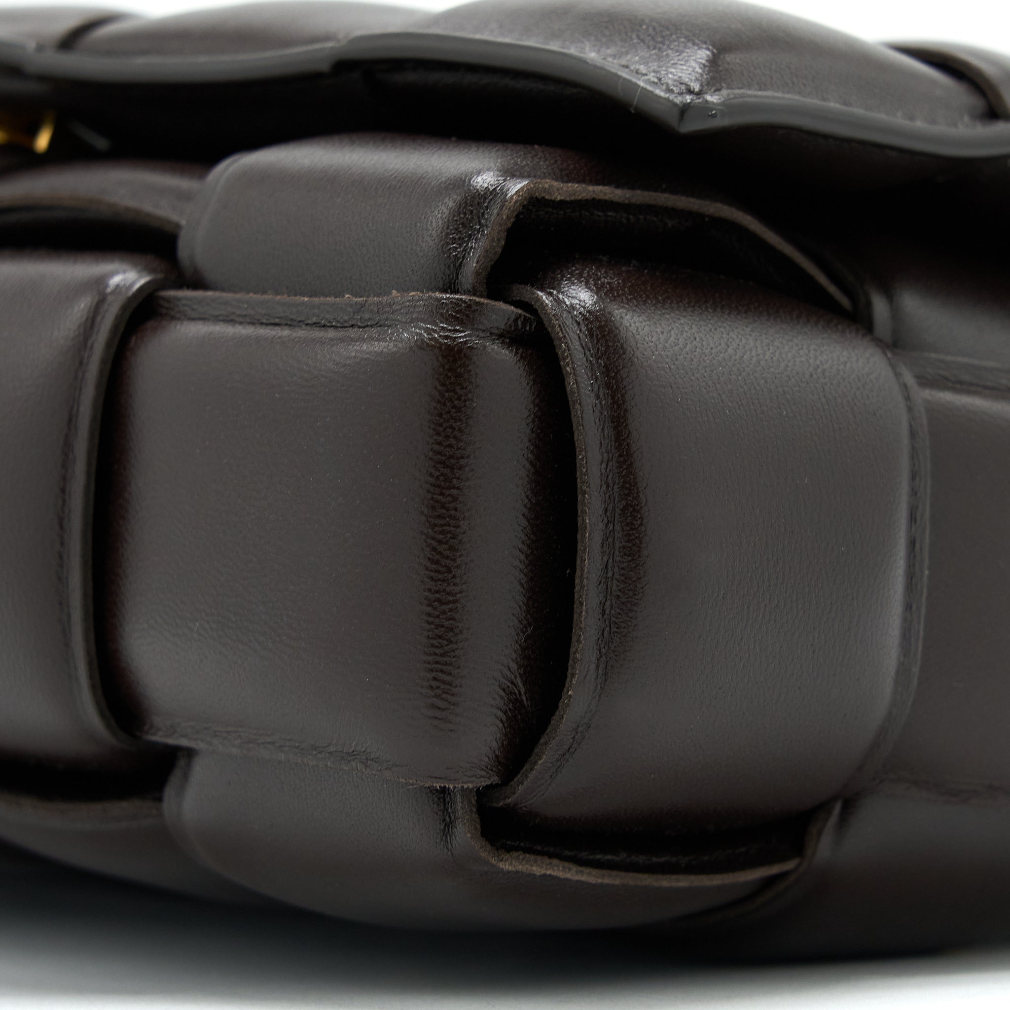 BOTTEGA VENETA CHAIN CASSETTE BAG DARK BROWN GHW