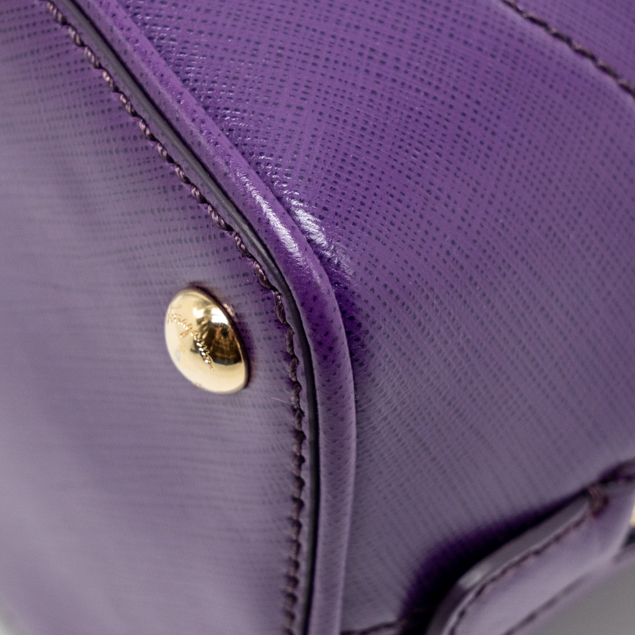 SALVATORE FERRAGAMO GANCINI DARINA LEATHER PURPLE GHW