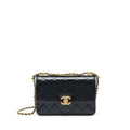 CHANEL 21A GOLD CRUSH FLAP BAG CALFSKIN BLACK GHW (MICROCHIP)