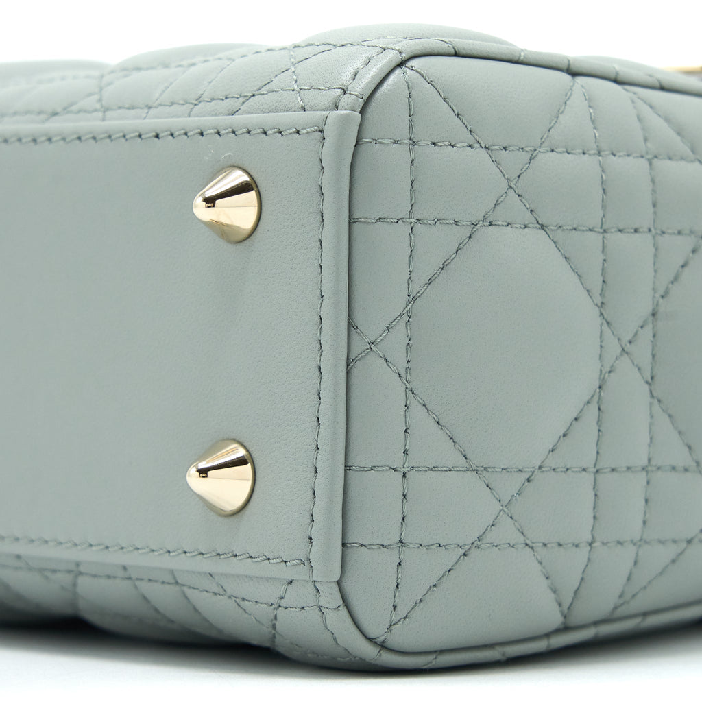 DIOR SMALL LADY DIOR MY ABCDIOR LAMBSKIN CANNAGE GRAY LGHW