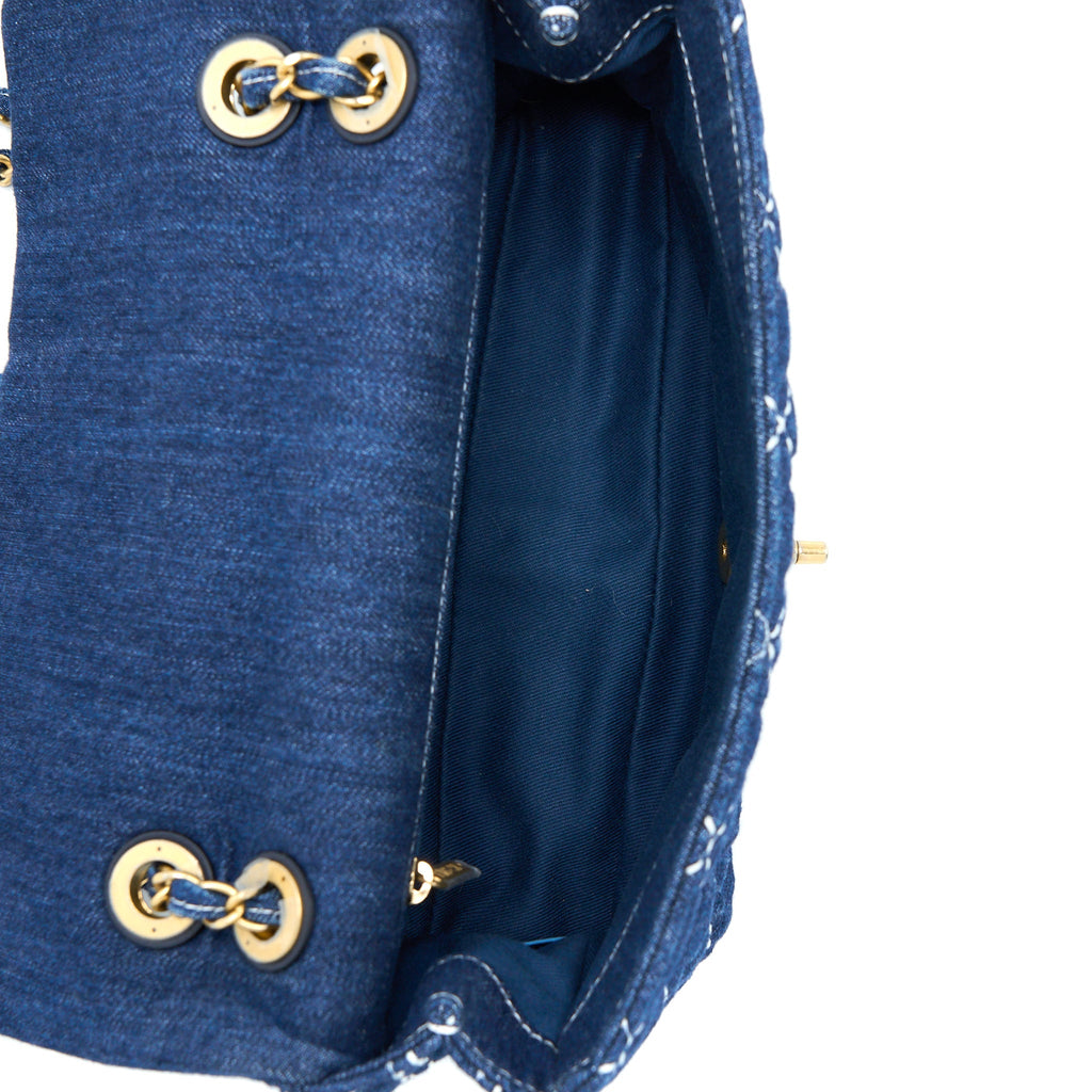 CHANEL DENIM FLAP BAG GHW