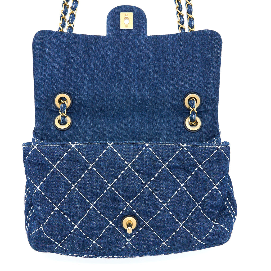CHANEL DENIM FLAP BAG GHW