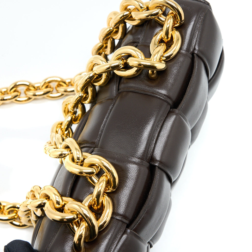BOTTEGA VENETA CHAIN CASSETTE BAG DARK BROWN GHW
