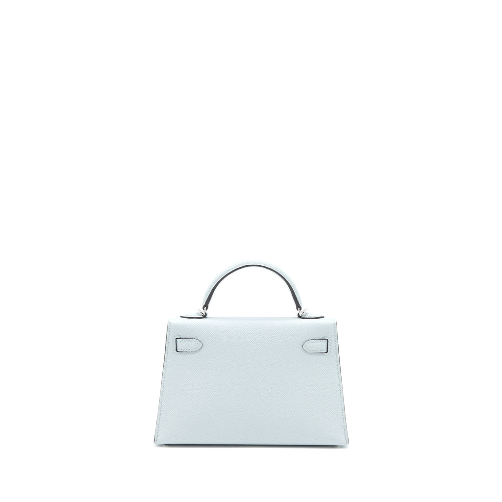 HERMES MINI KELLY II 20CM EPSOM 8U BLUE GLACIER SHW
