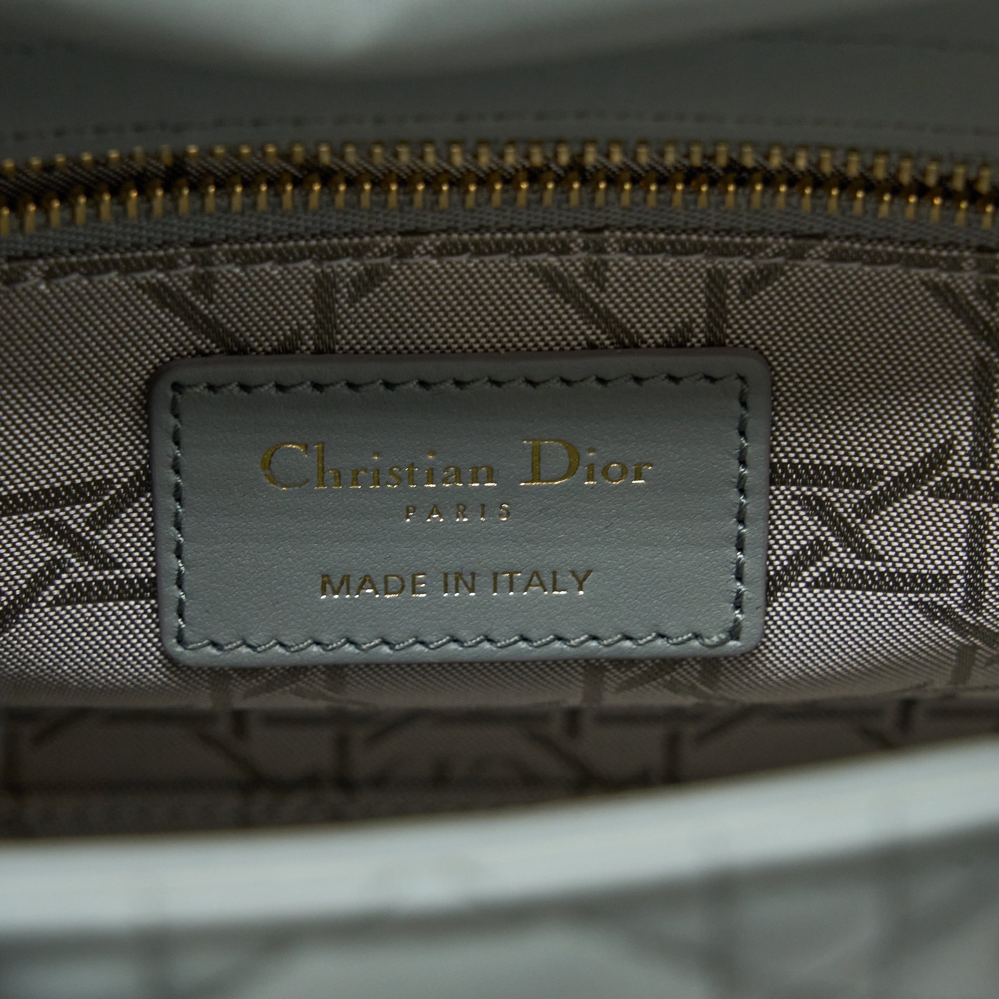 DIOR SMALL LADY DIOR MY ABCDIOR LAMBSKIN CANNAGE GRAY LGHW