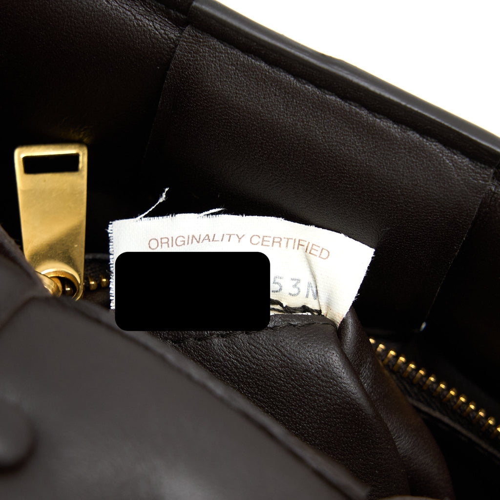 BOTTEGA VENETA CHAIN CASSETTE BAG DARK BROWN GHW