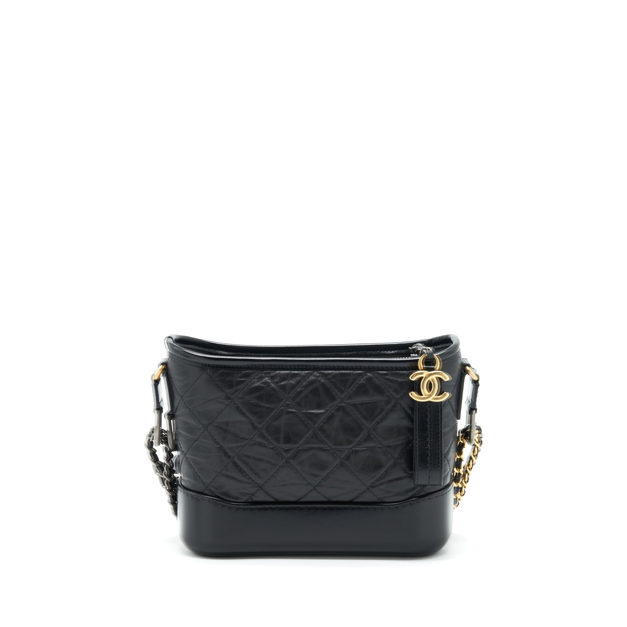 CHANEL SMALL GABRIELLE HOBO BAG BLACK MULTICOLOUR HARDWARE