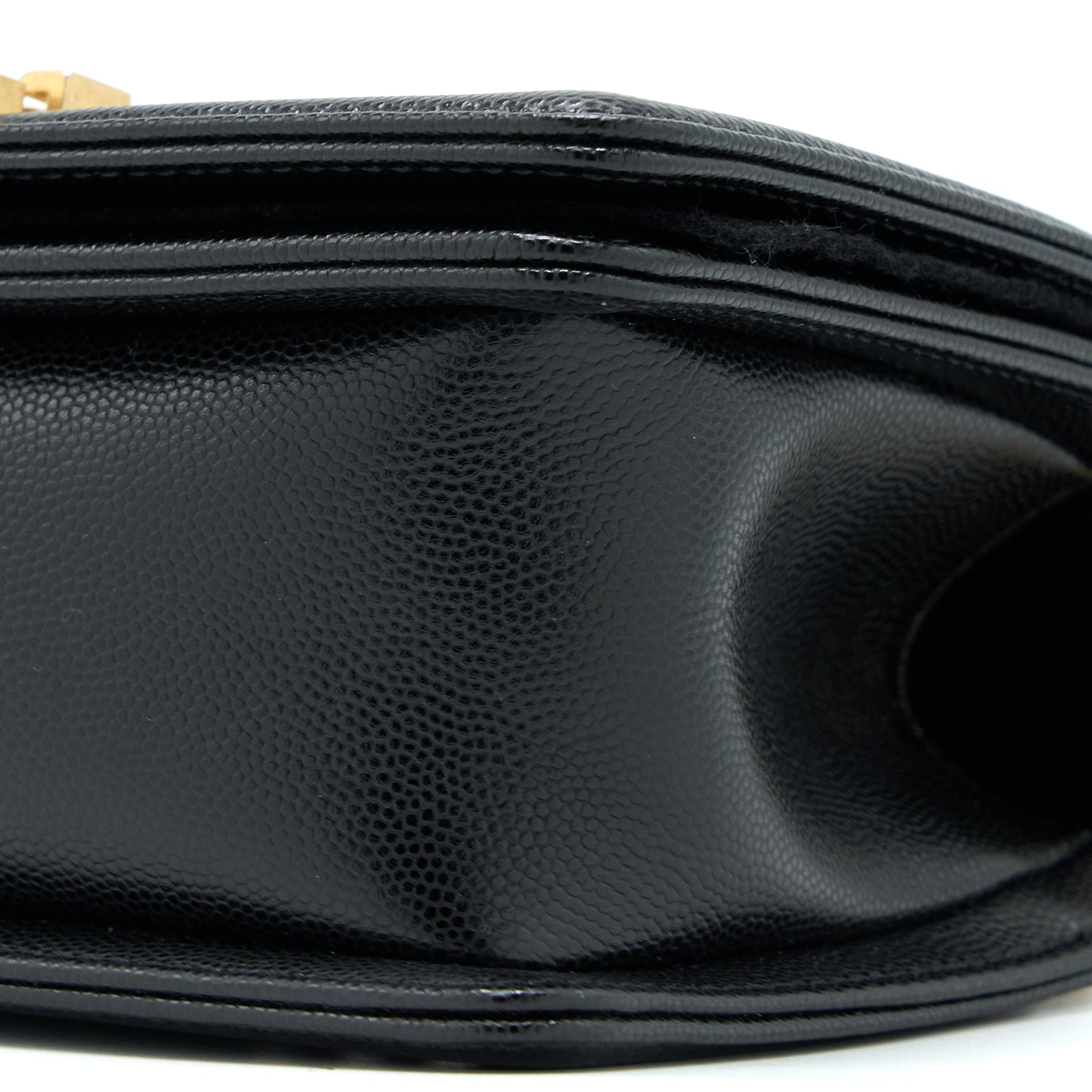 CHANEL SMALL BOY BAG CAVIAR BLACK GHW (MICROCHIP)