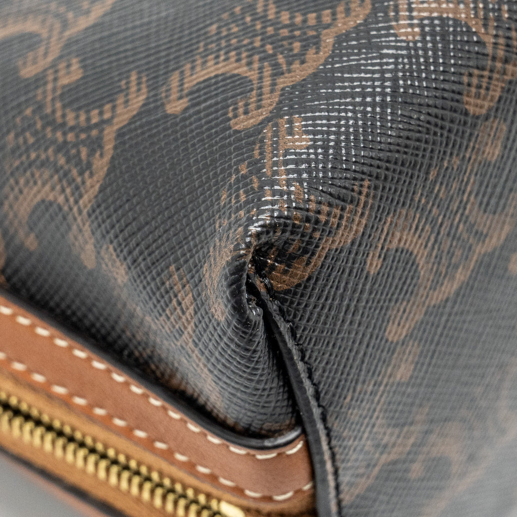 CELINE CLUTCH WITH CHAIN IN TRIOMPHE CANVAS / LAMBSKIN TAN GHW