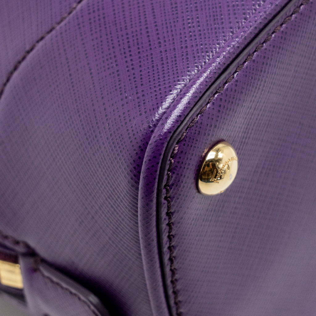 SALVATORE FERRAGAMO GANCINI DARINA LEATHER PURPLE GHW