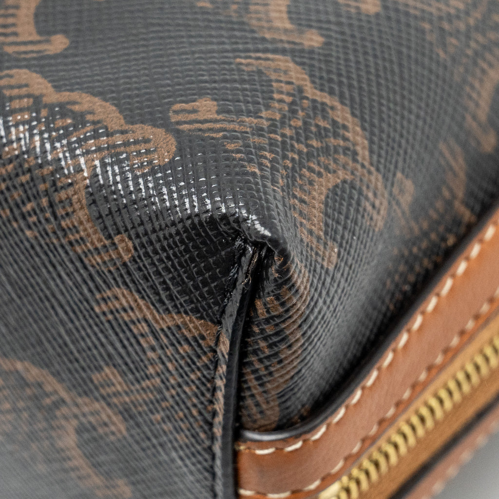 CELINE CLUTCH WITH CHAIN IN TRIOMPHE CANVAS / LAMBSKIN TAN GHW