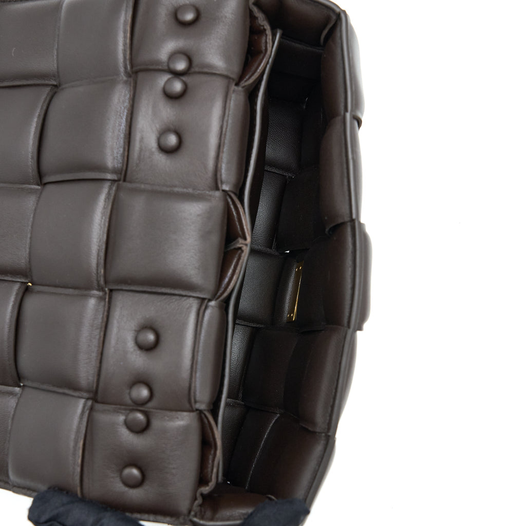 BOTTEGA VENETA CHAIN CASSETTE BAG DARK BROWN GHW