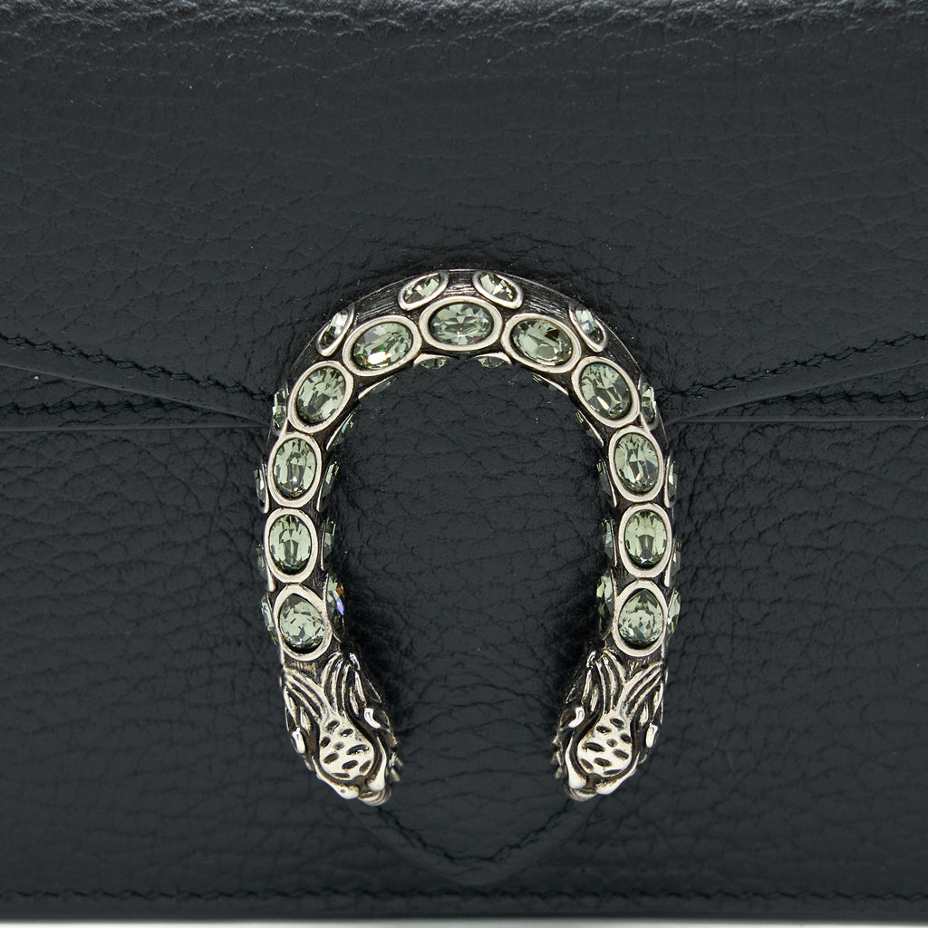 GUCCI SUPER MINI DIONYSUS CALFSKIN BLACK RUTHENIUM SHW