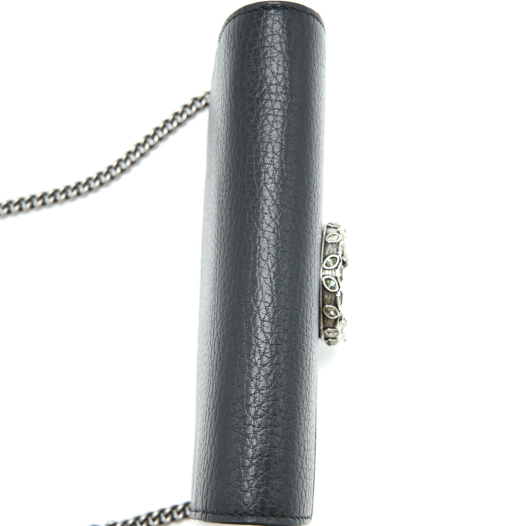 GUCCI SUPER MINI DIONYSUS CALFSKIN BLACK RUTHENIUM SHW