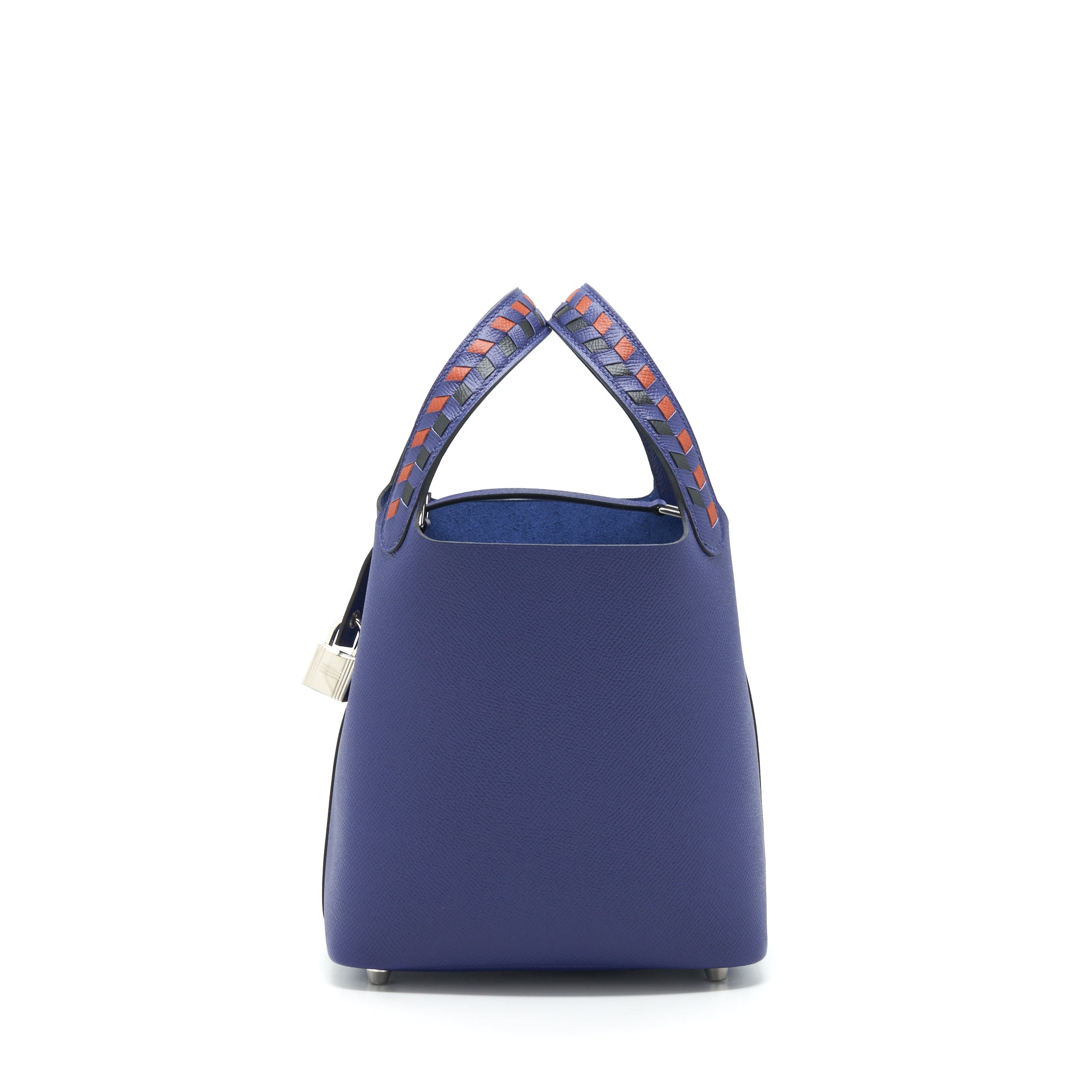 HERMES PICOTIN 18 LOCK BAG EPSOM BLEU ENCRE/ BRIQUE/ NOIR SHW
