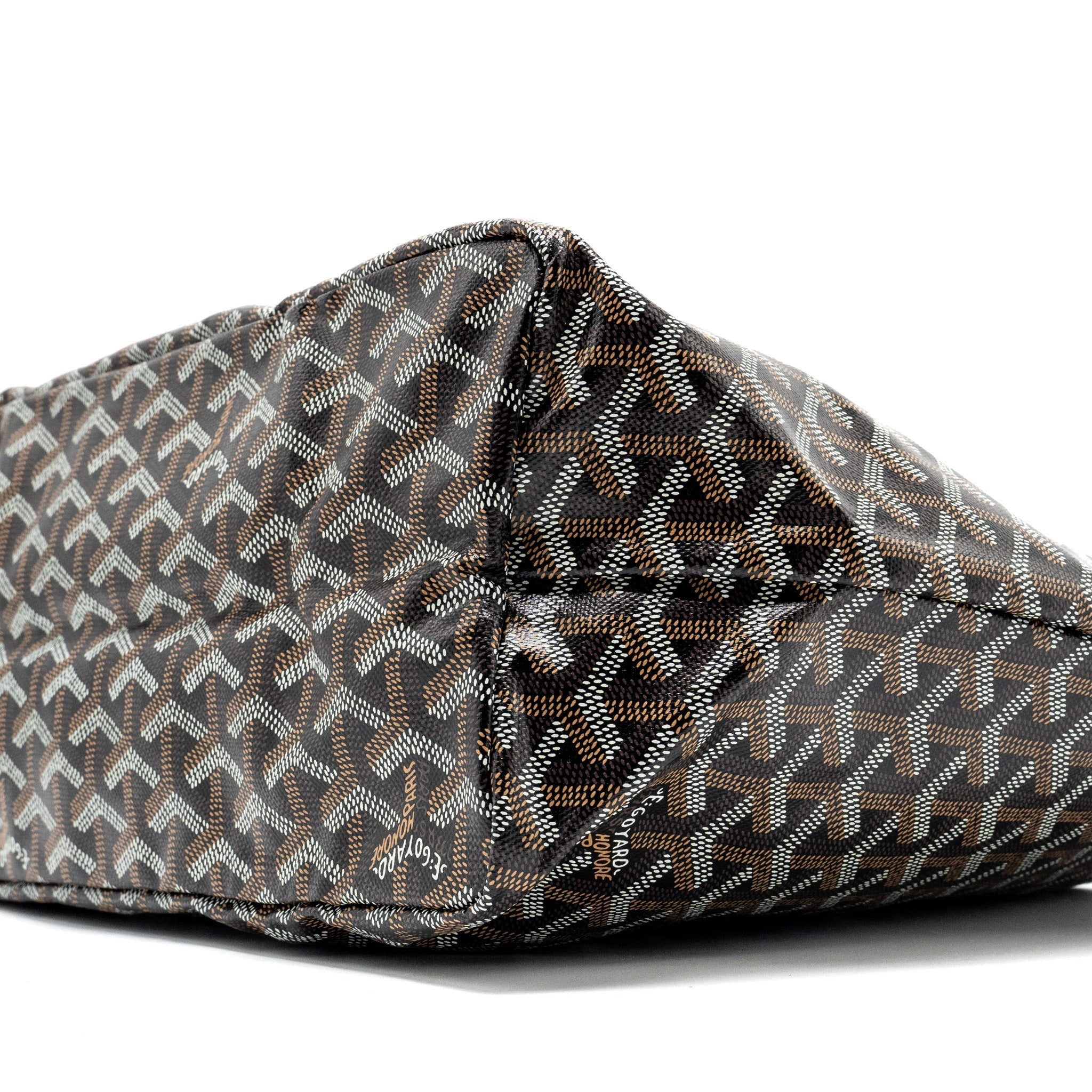 GOYARD SAINT LOUIS PM TOTE BAG GOYARDLINE CANVAS BLACK SHW