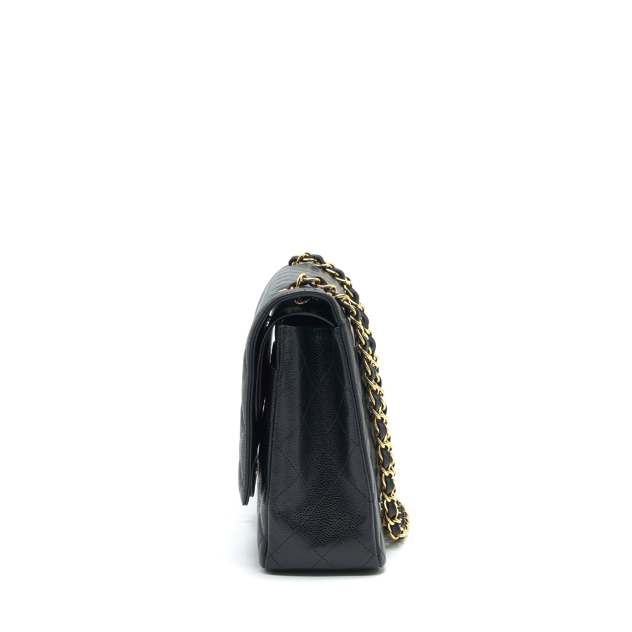 CHANEL MAXI CLASSIC DOUBLE FLAP CAVIAR BLACK GHW SERIAL 20