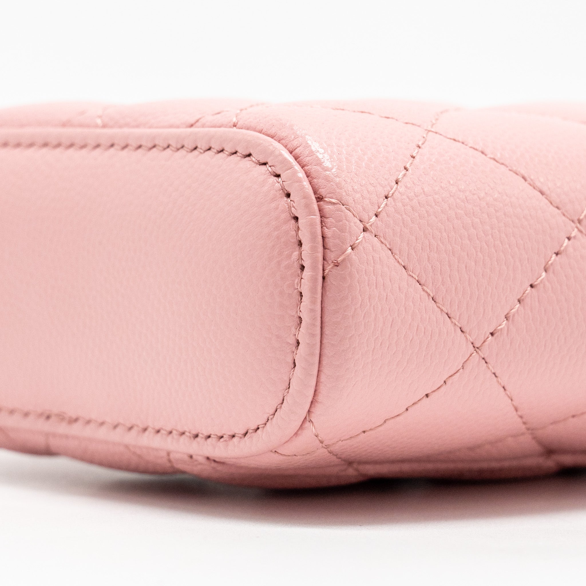 CHANEL VANITY PHONE HOLDER WITH CHAIN CAVIAR PINK LGHW