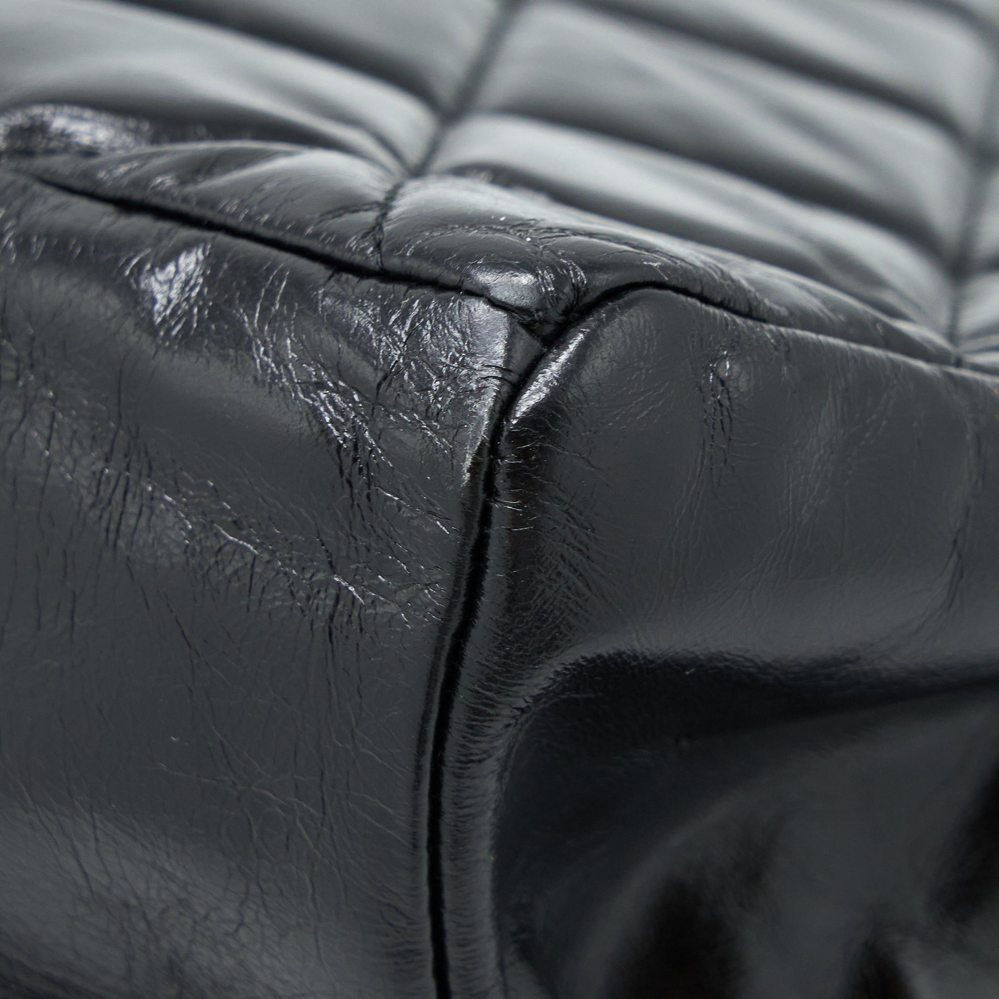 CHANEL LARGE TOTE BAG CALFSKIN BLACK RUTHENIUM HARDWARE