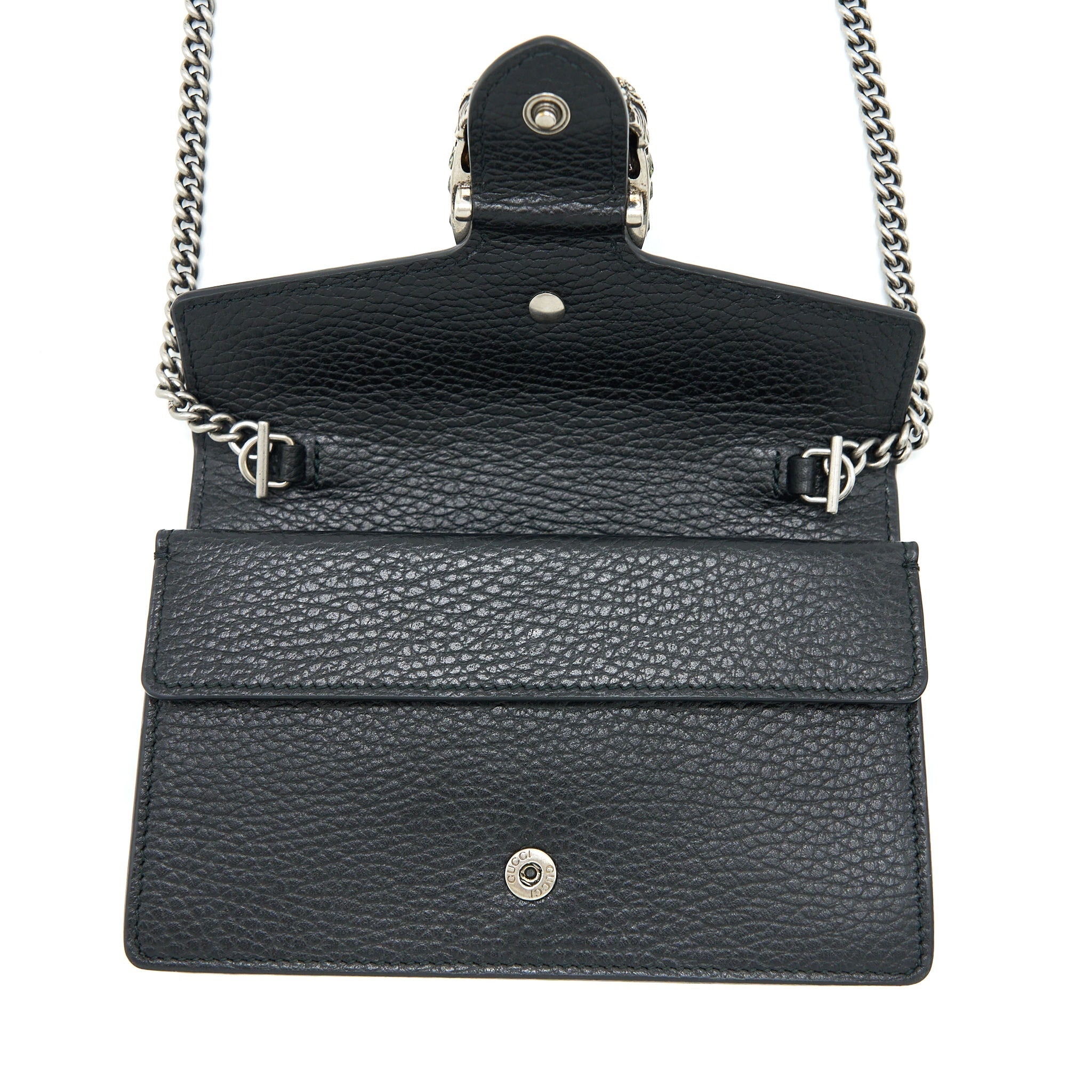 GUCCI SUPER MINI DIONYSUS CALFSKIN BLACK RUTHENIUM SHW
