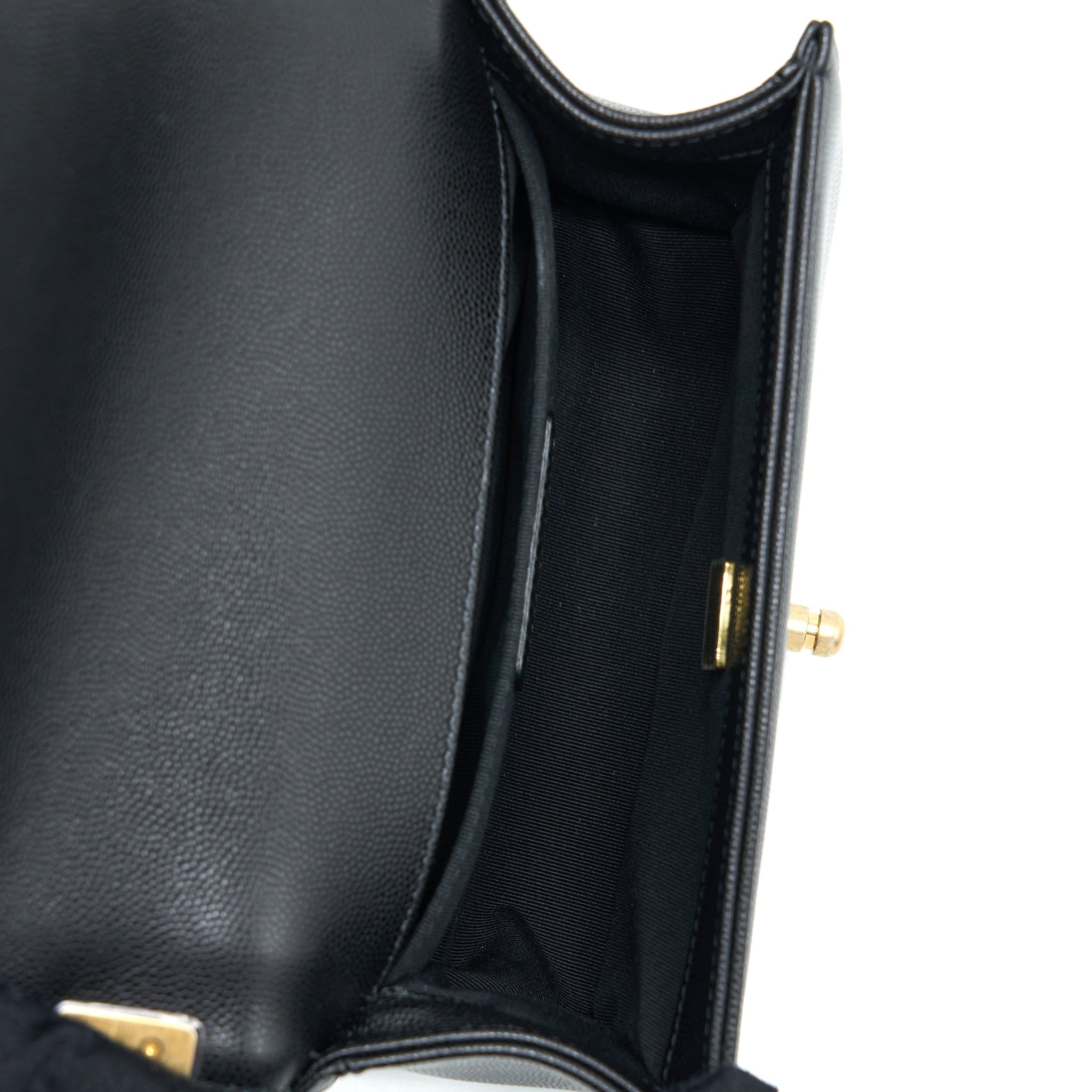 CHANEL SMALL BOY BAG CAVIAR BLACK GHW (MICROCHIP)