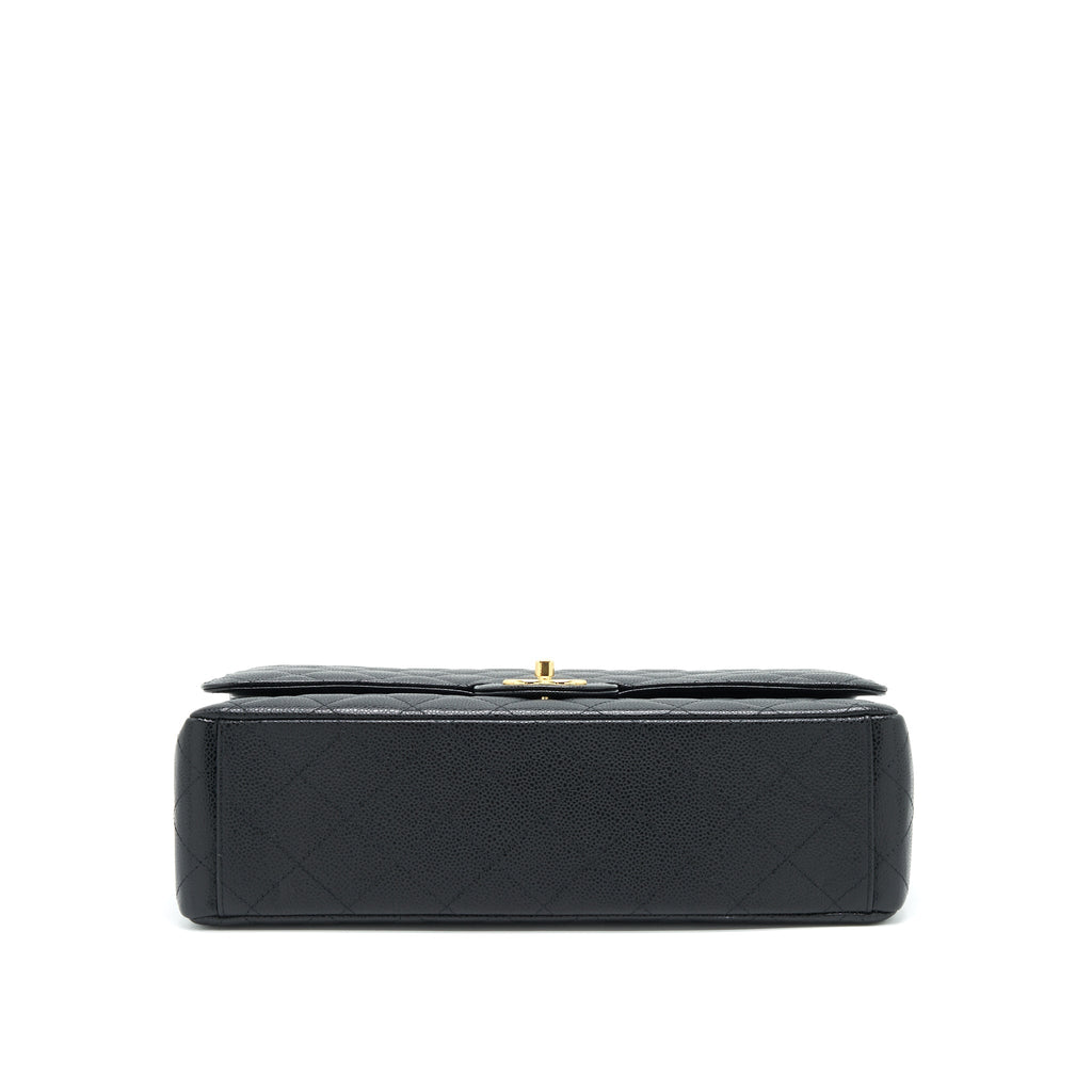 CHANEL MAXI CLASSIC DOUBLE FLAP CAVIAR BLACK GHW SERIAL 20