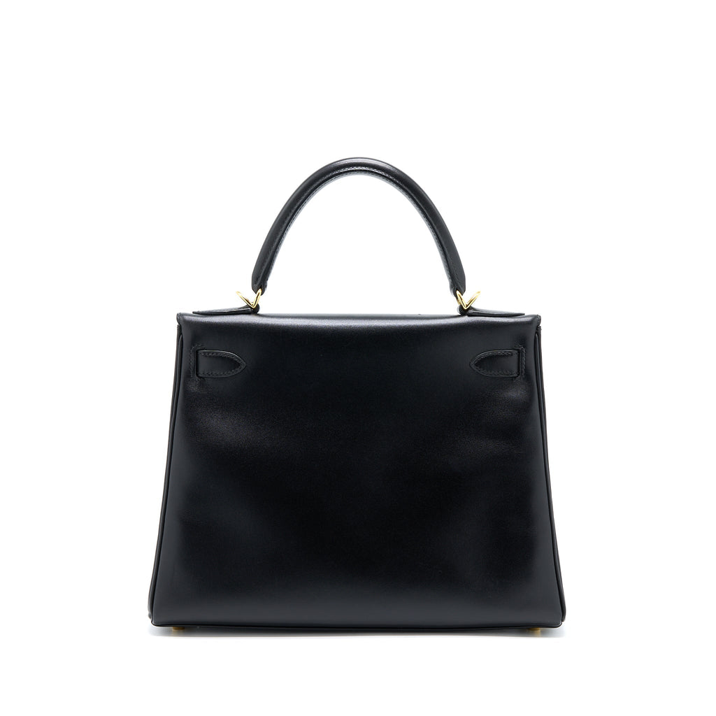 HERMES VINTAGE KELLY 28 BOX BLACK GHW