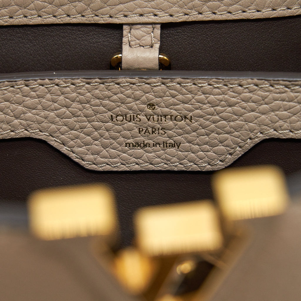 LOUIS VUITTON CAPUCINES BB TAURILLON GALET GHW