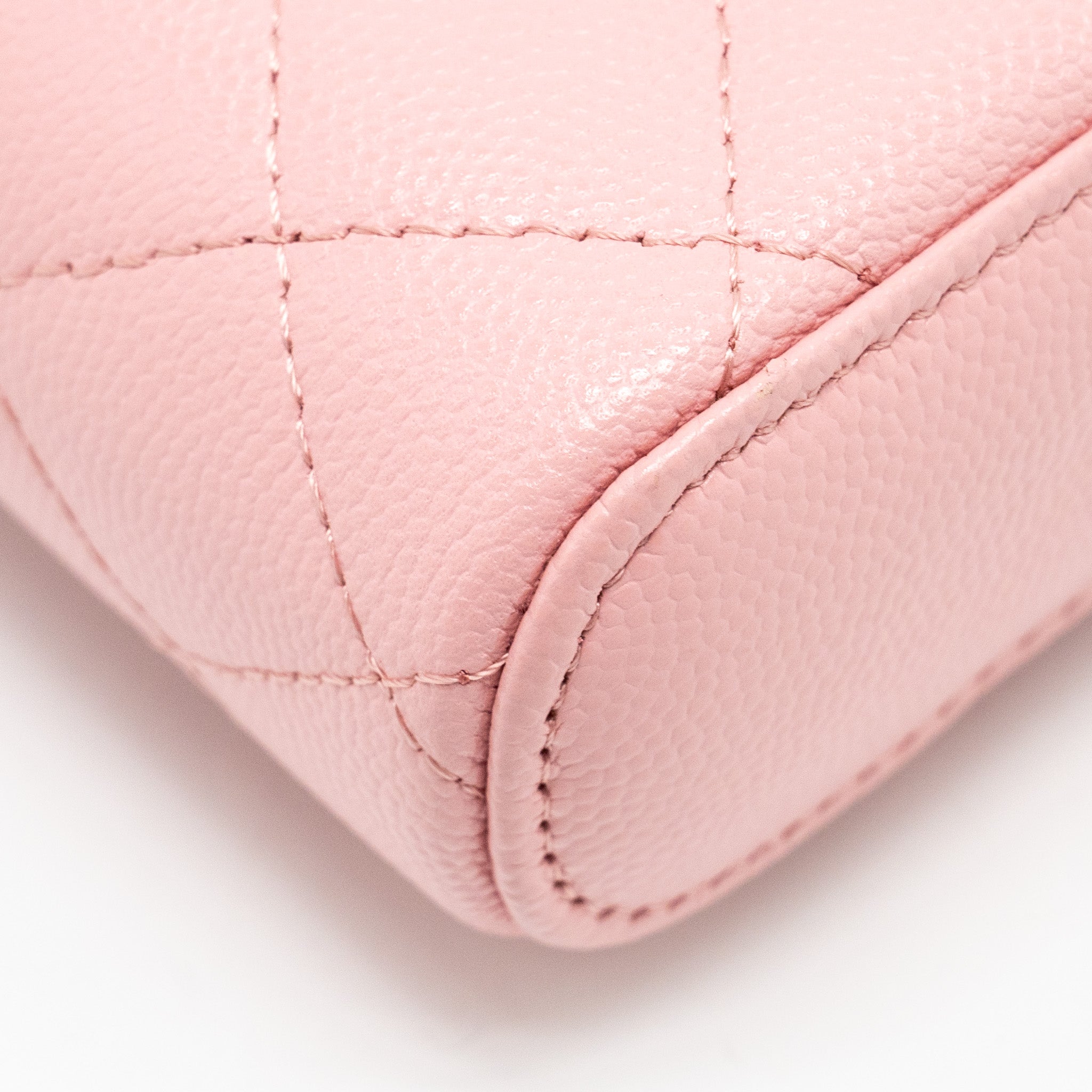 CHANEL VANITY PHONE HOLDER WITH CHAIN CAVIAR PINK LGHW