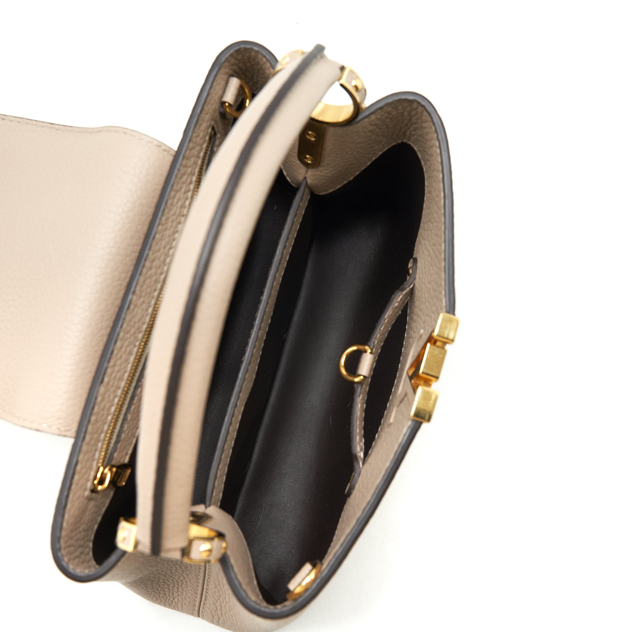 LOUIS VUITTON CAPUCINES BB TAURILLON GALET GHW