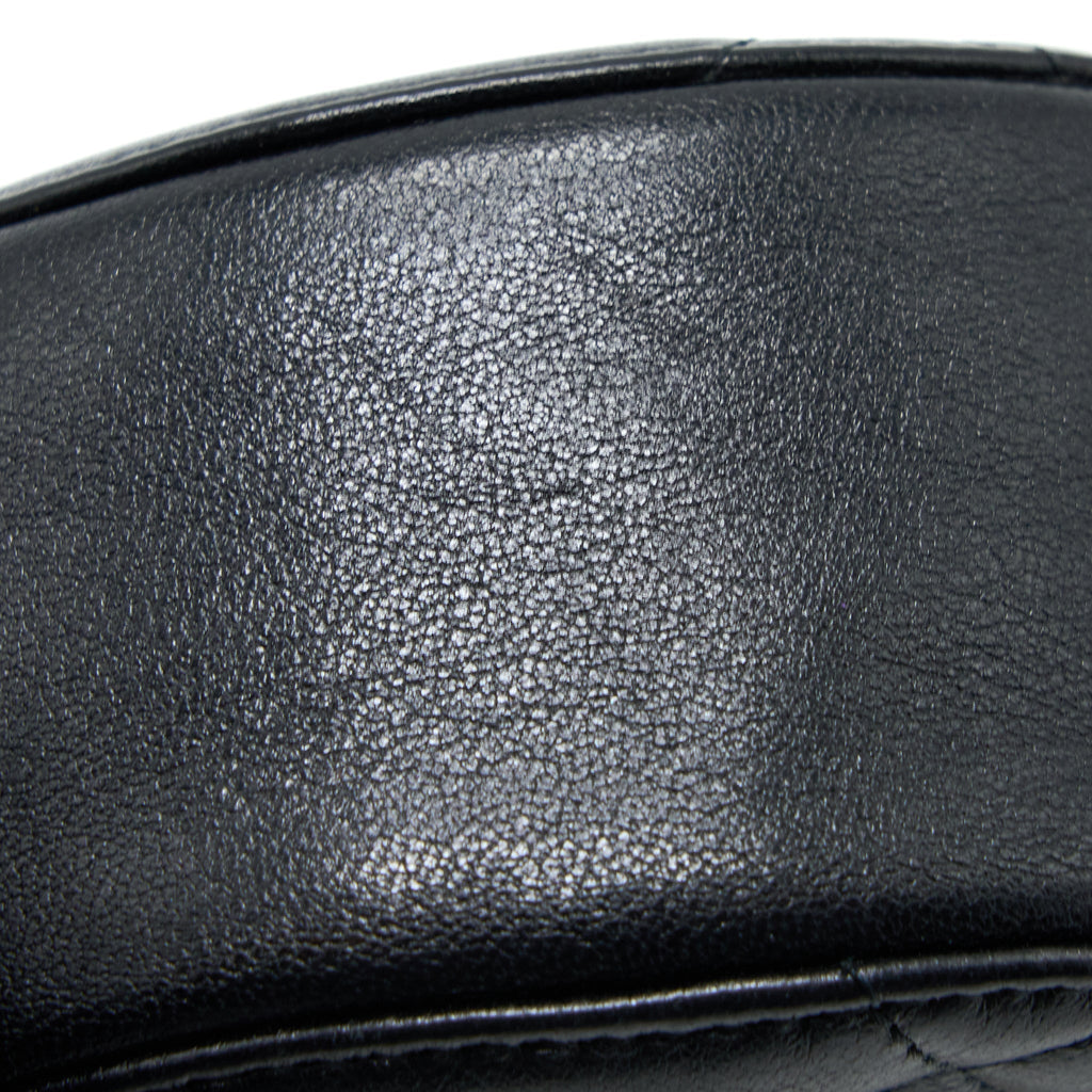 CHANEL 19 ROUND CLUTCH WITH CHAIN GOATSKIN BLACK MULTICOLOUR HARDWARE