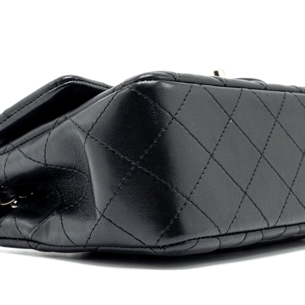 CHANEL MINI RECTANGULAR FLAP BAG LAMBSKIN BLACK SHW