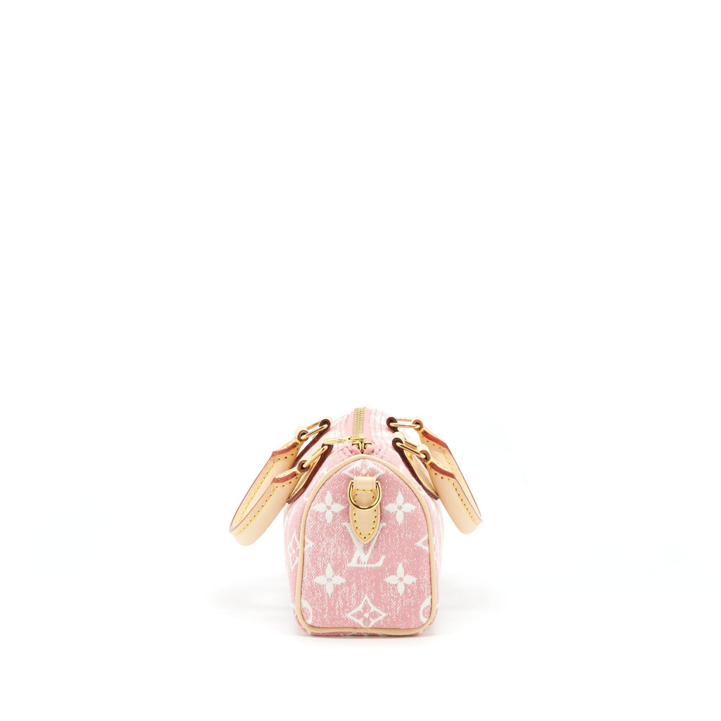 LOUIS VUITTON NANO SPEEDY MONOGRAM JACQUARD DENIM PINK