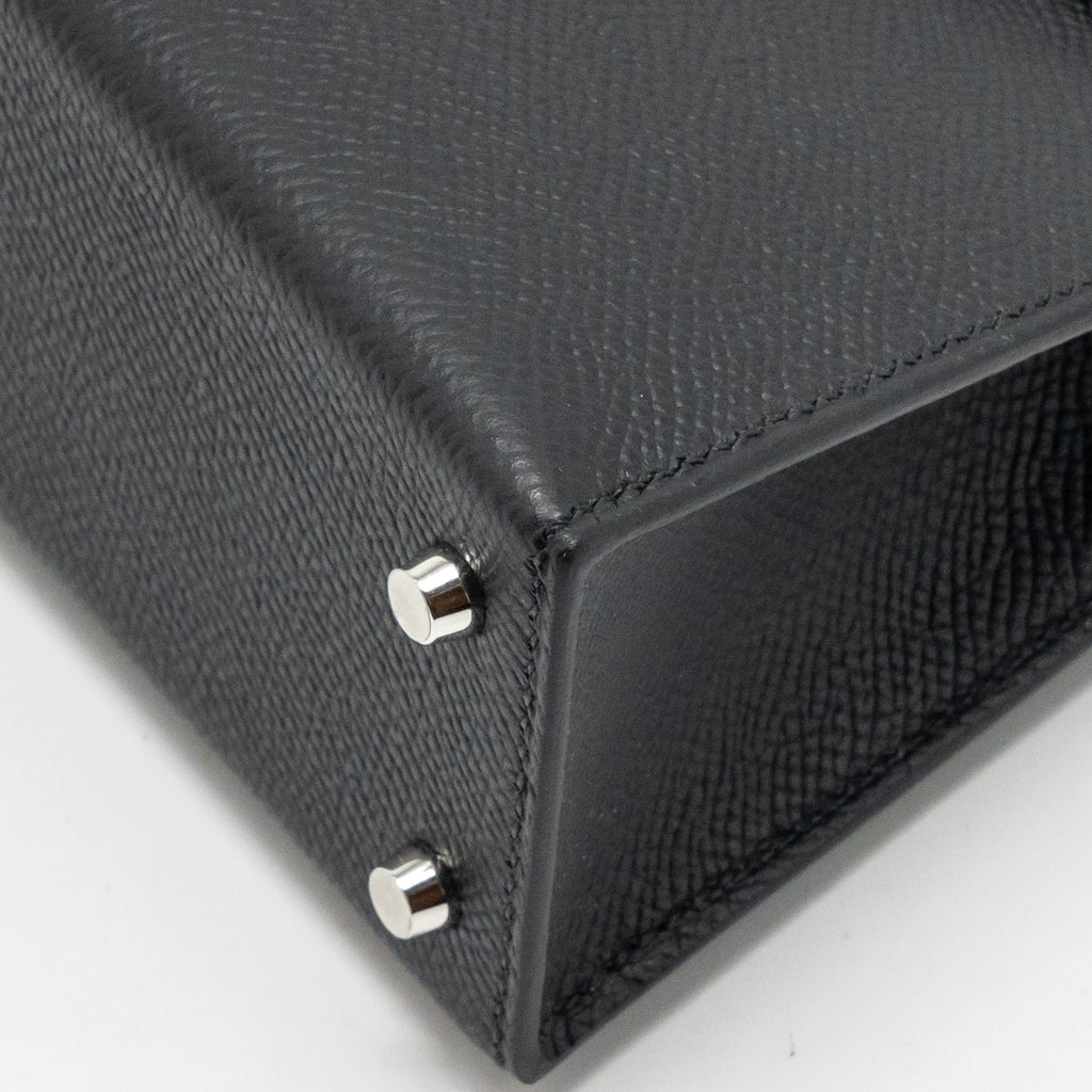 HERMES MINI KELLY II SPECIAL ORDER EPSOM BLACK / NAVY SHW