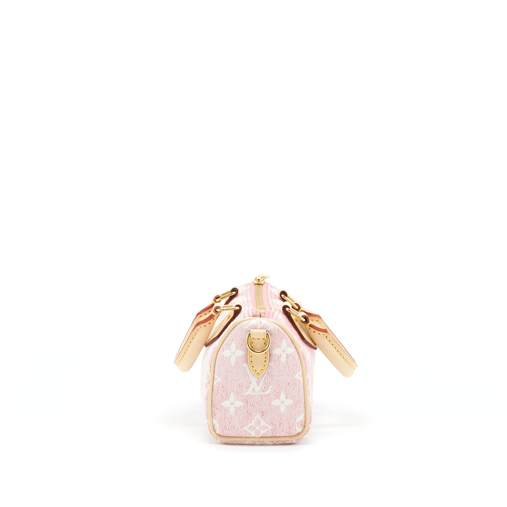 LOUIS VUITTON NANO SPEEDY MONOGRAM JACQUARD DENIM PINK