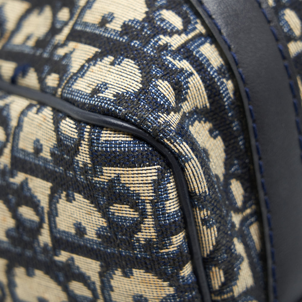 DIOR VINTAGE SPEEDY BAG BLUE OBLIQUE CANVAS