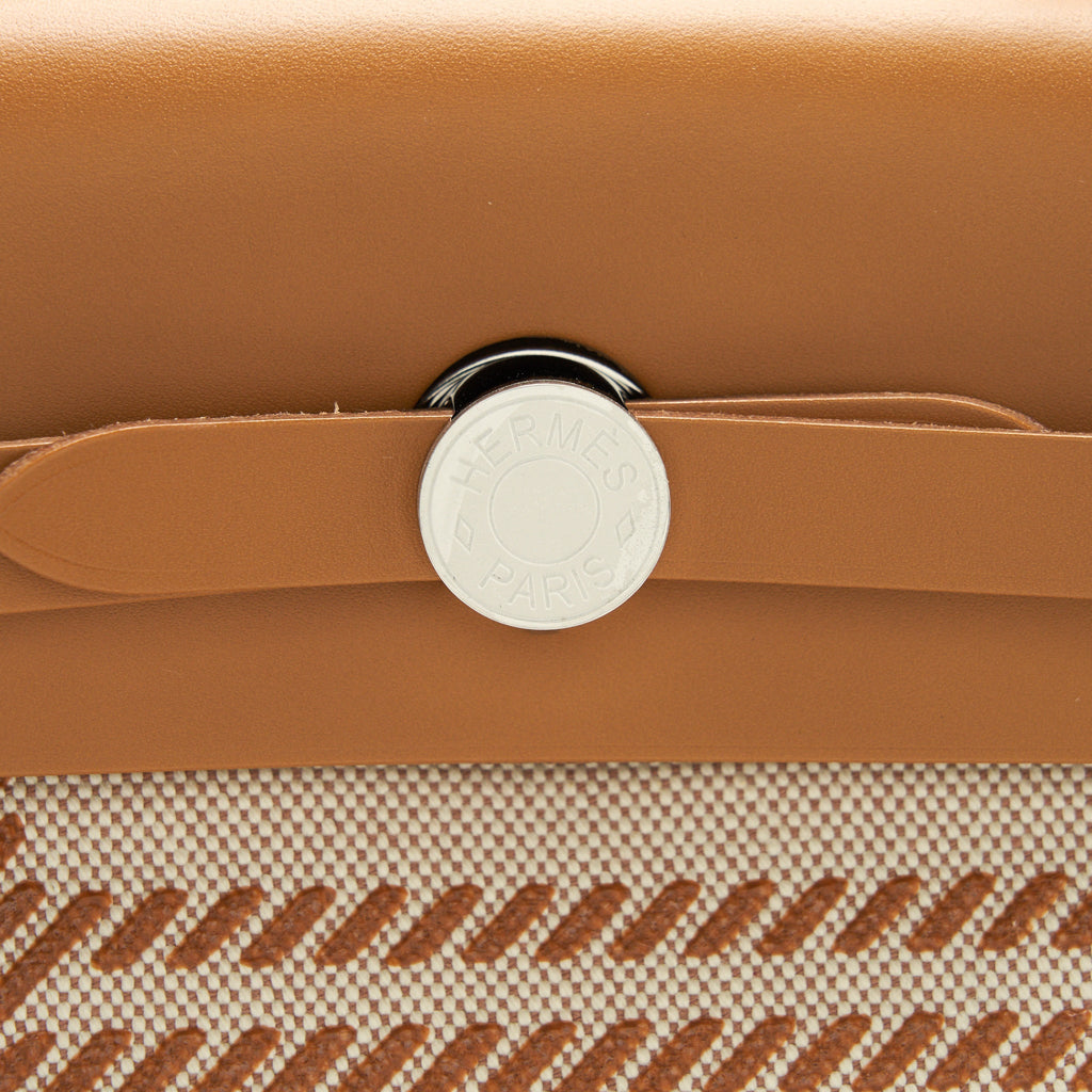 HERMES HERBAG ZIP 31 TOILE H EN RELIEF BRIDES SABLE/ECRU-BEIGE/NAT SABLE
