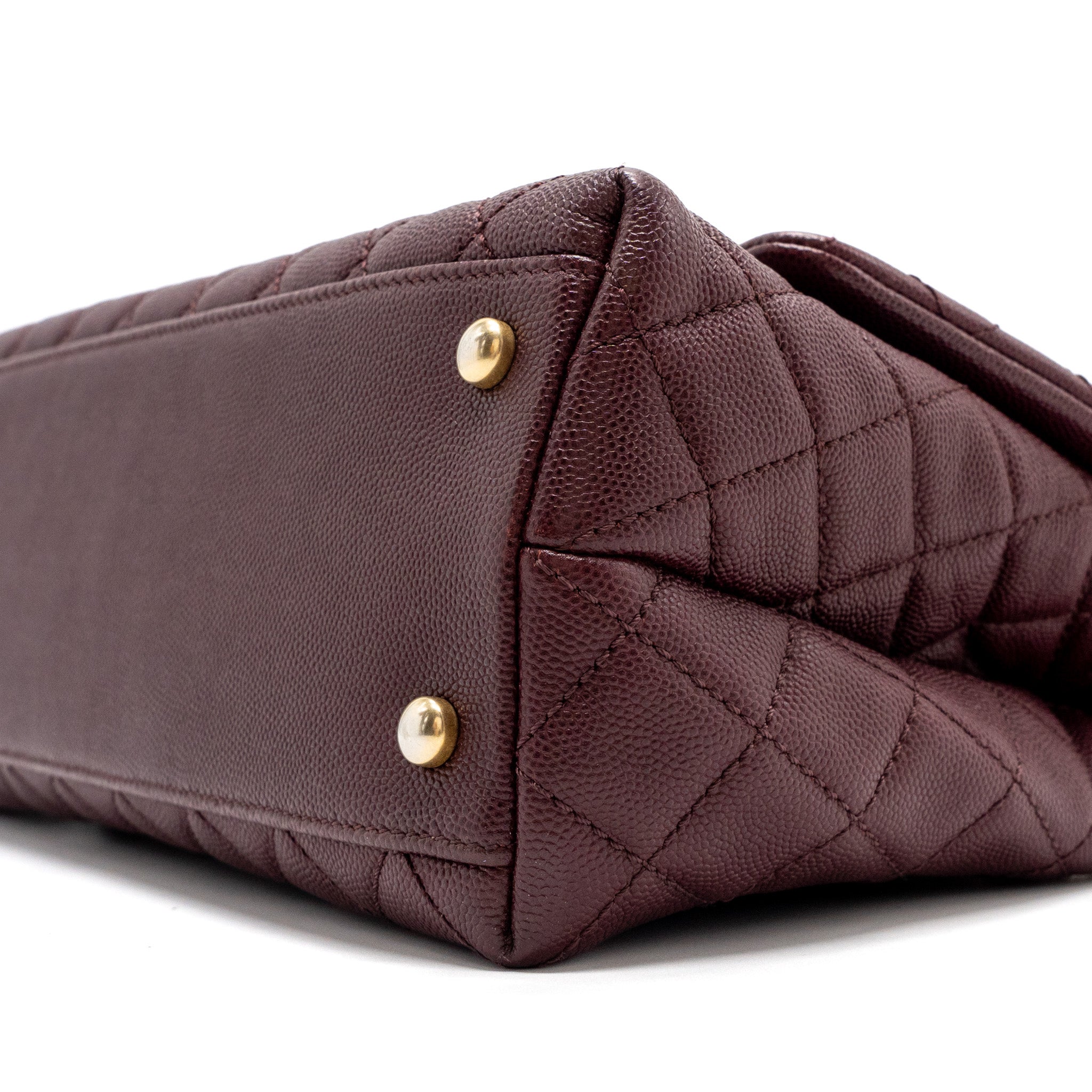 CHANEL MEDIUM COCO HANDLE WITH LIZARD HANDLE CAVIAR BURGUNDY GHW