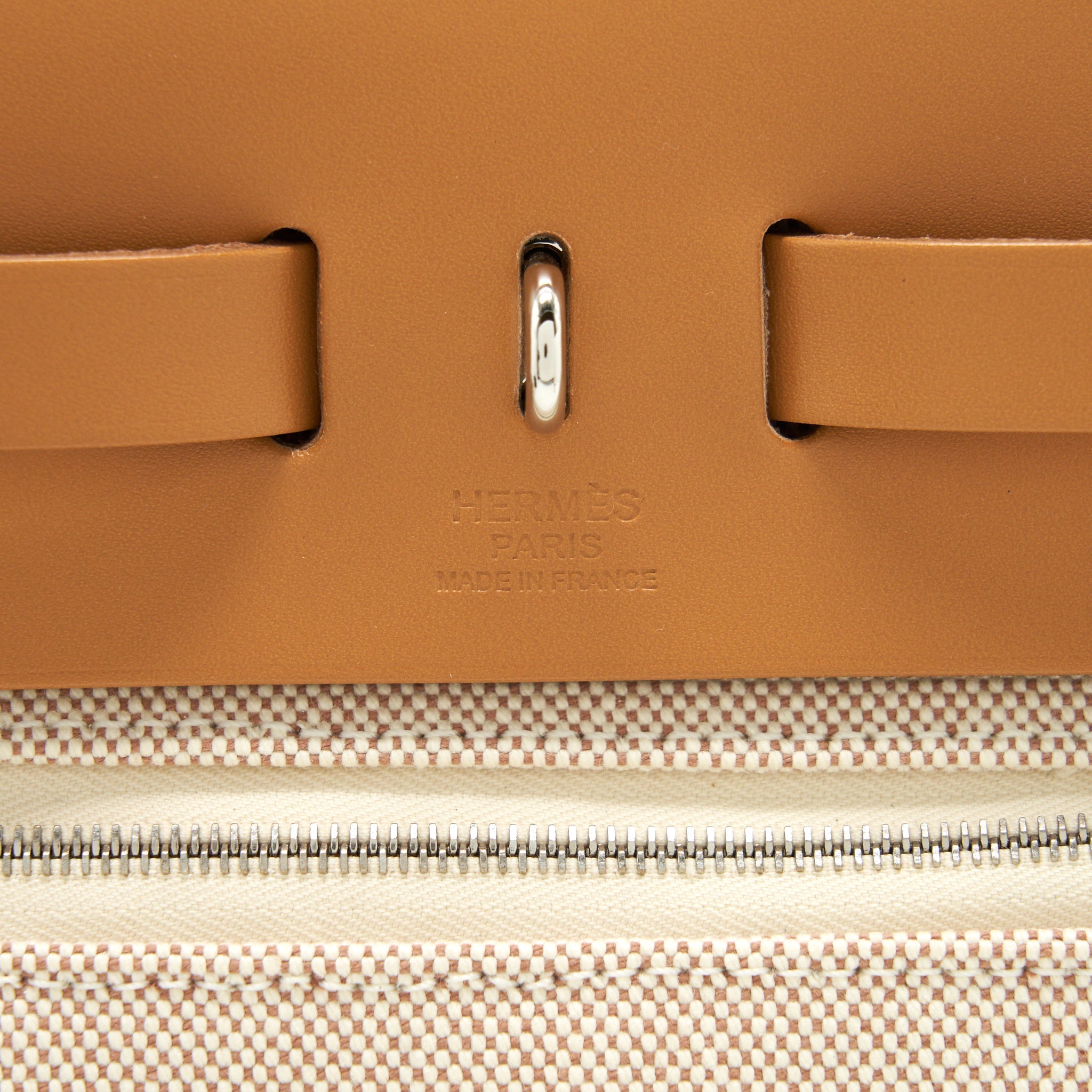 HERMES HERBAG ZIP 31 TOILE H EN RELIEF BRIDES SABLE/ ECRU BEIGE/ NAT SABLE