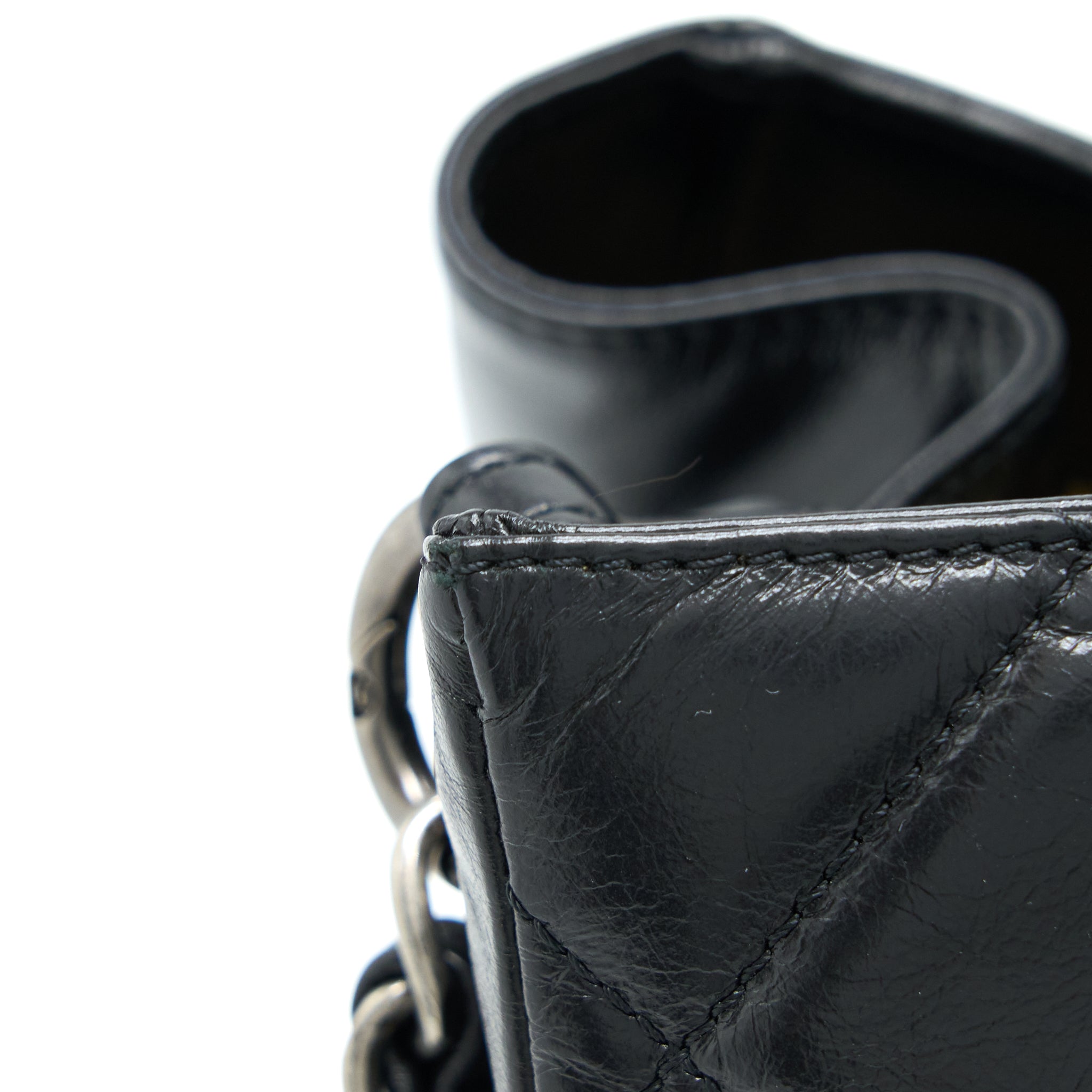 CHANEL LARGE TOTE BAG CALFSKIN BLACK RUTHENIUM HARDWARE