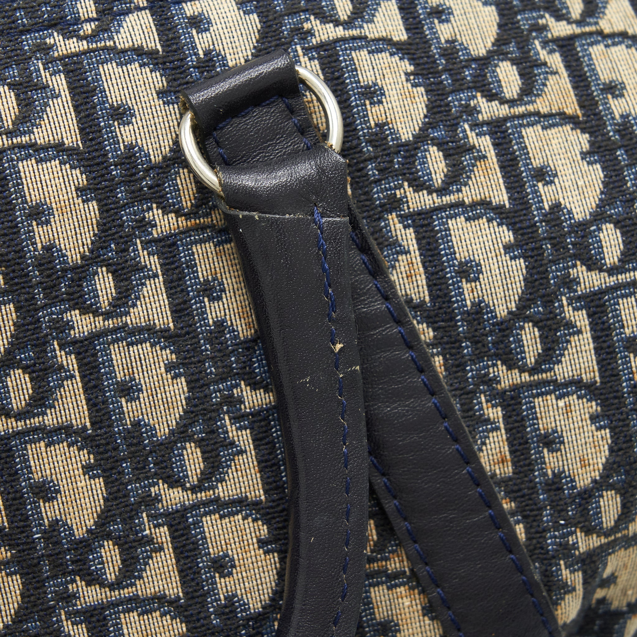 DIOR VINTAGE SPEEDY BAG BLUE OBLIQUE CANVAS