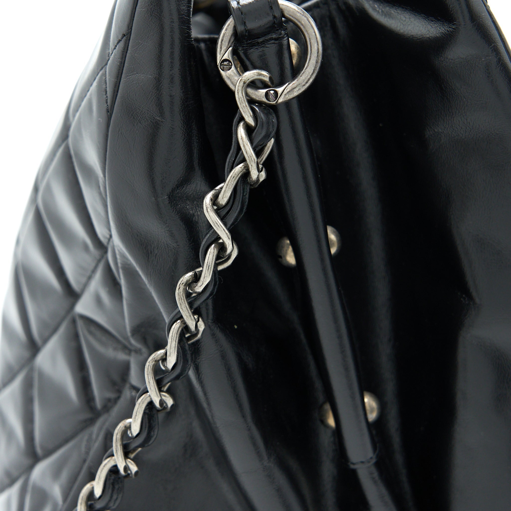 CHANEL LARGE TOTE BAG CALFSKIN BLACK RUTHENIUM HARDWARE