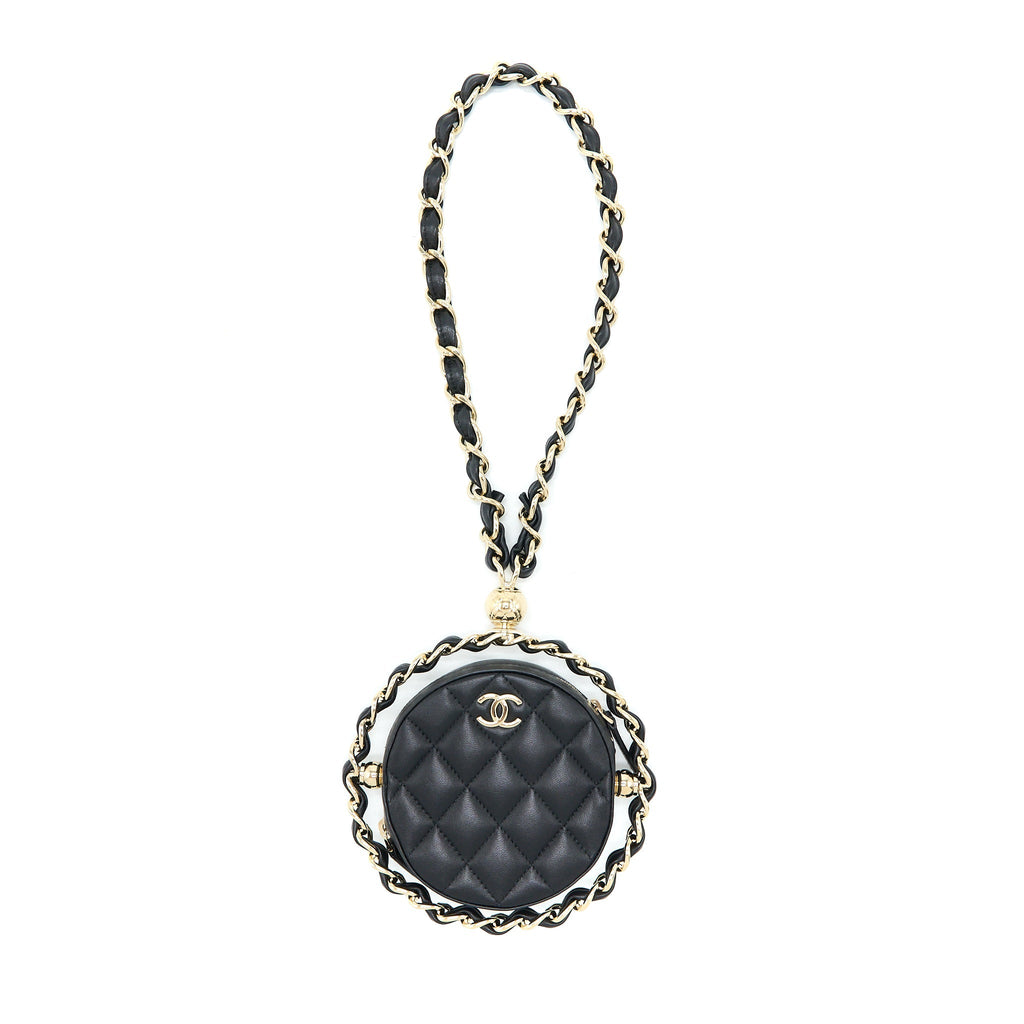 CHANEL EVENING CLUTCH WITH CHAIN LAMBSKIN BLACK LGHW