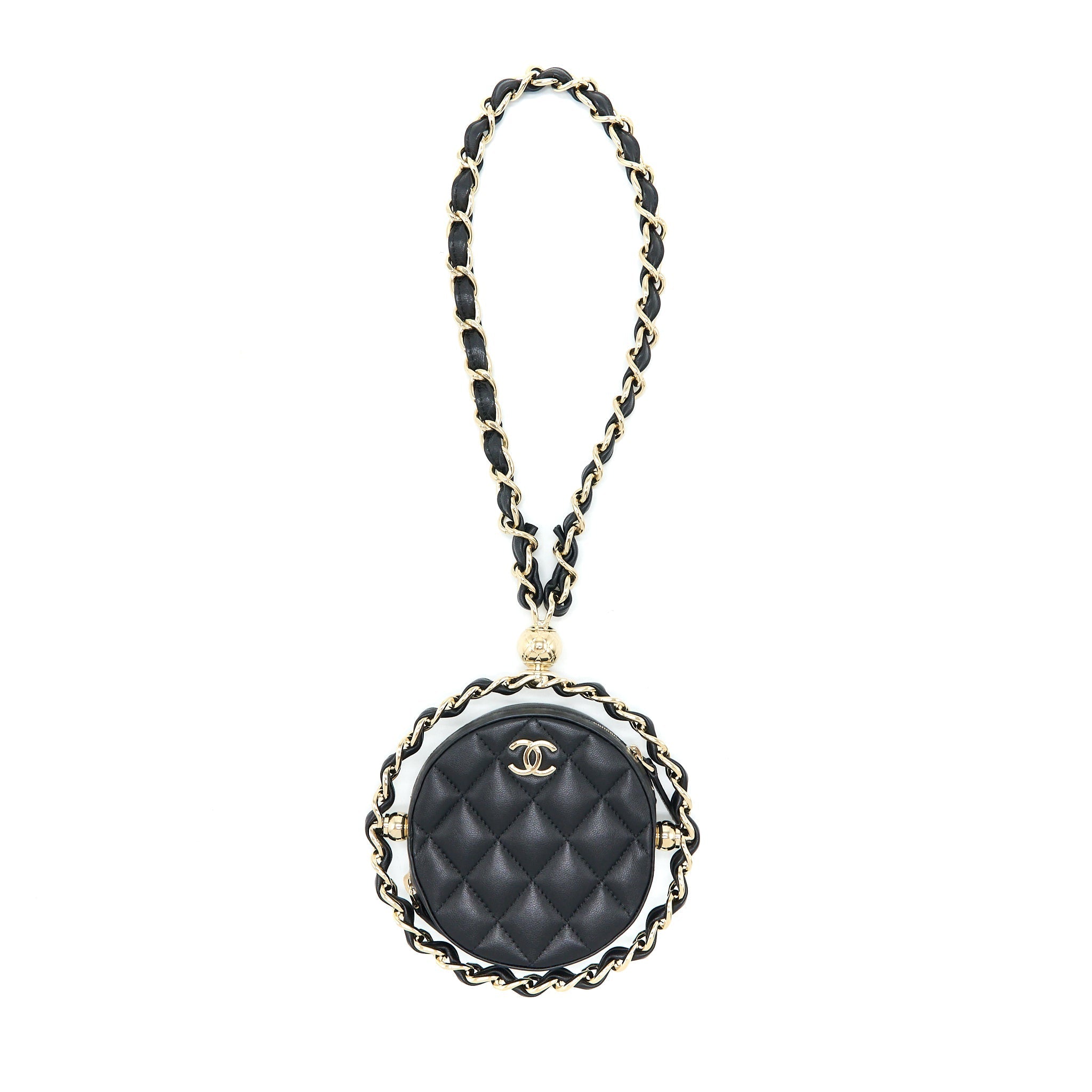 CHANEL EVENING CLUTCH WITH CHAIN LAMBSKIN BLACK LGHW